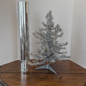 Target Silver Tinsel Christmas Tree 2ft Retro Mid Century Modern Style 2003